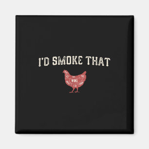 Grappige Barbecue Chicken Graphic Vrouwen Mannen V Magneet