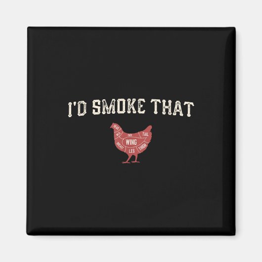 Grappige Barbecue Chicken Graphic Vrouwen Mannen V Magneet (Voorkant)