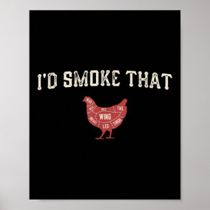 Grappige Barbecue Chicken Graphic Vrouwen Mannen V Poster