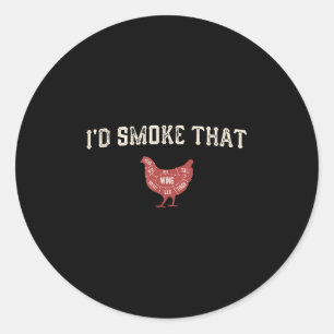 Grappige Barbecue Chicken Graphic Vrouwen Mannen V Ronde Sticker