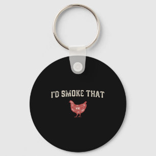Grappige Barbecue Chicken Graphic Vrouwen Mannen V Sleutelhanger