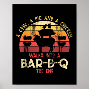 Grappige Barbecue Gerookt Vlees Lover Gift Idee BB Poster