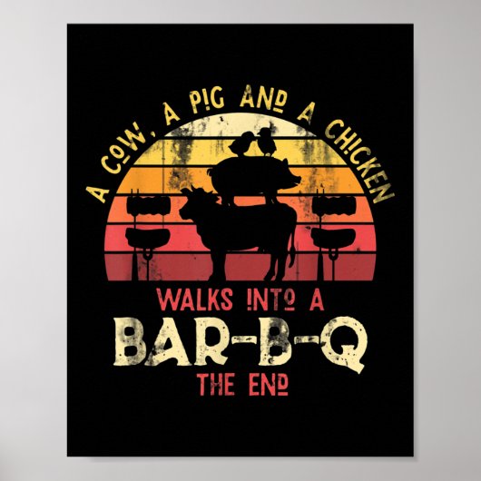 Grappige Barbecue Gerookt Vlees Lover Gift Idee BB Poster (Voorkant)