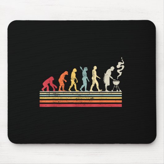 Grappige Barbecue Grill Dad Evolution Man Ret Muismat (Voorkant)