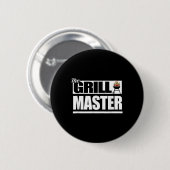 Grappige Barbecue Grill Master BBQ Lovers Bar-b-q Ronde Button 5,7 Cm (Voorkant /achterkant)