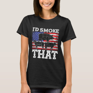 Grappige barbecue is rook die patriottische grillm t-shirt