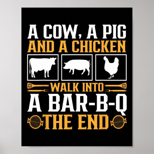 Grappige barbecue Joke Grill Lover Pitmaster Grill Poster (Voorkant)