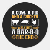 Grappige barbecue Joke Grill Lover Pitmaster Grill Ronde Sticker (Voorkant)