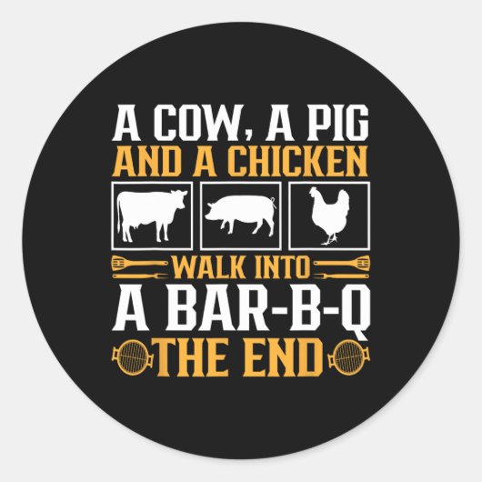 Grappige barbecue Joke Grill Lover Pitmaster Grill Ronde Sticker (Voorkant)