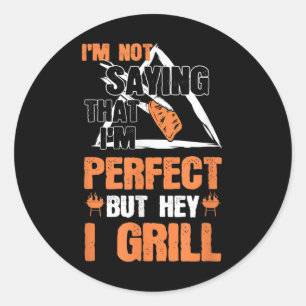 Grappige Barbecue Pun BBQ Grilling Chef Accessoire Ronde Sticker