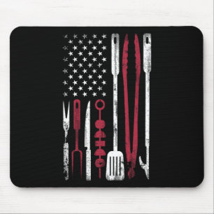 Grappige barbecue rook Amerikaanse vlag 4 juli van Muismat