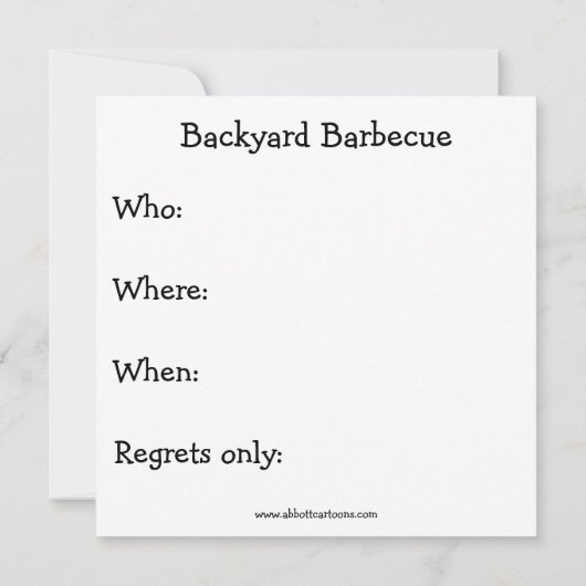 Grappige barbecue uitnodigingen Spectickles (Achterkant)