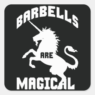 Grappige Barbell Lifting Gym Humor Vierkante Sticker