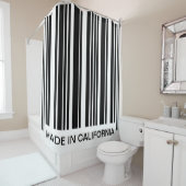 Grappige barcode zwart-wit strepen douchegordijn (In situ)