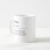 Grappige barista definitie taakomschrijving koffiemok (Voorkant links)