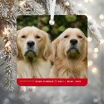 Grappige Bark Humbug Hond Foto Kerstmis Gepersonal Metalen Ornament<br><div class="desc">Vier de feestdagen met een vleugje humor en charme met onze Funny Bark Humbug Dog Photo Christmas Personalized Metal Ornament! Dit speelse ornament is ideaal voor eigenaren van gezelschapsdieren die graag hun harige vrienden laten zien met een beetje seizoensgebonden sass. Met de brutale uitdrukking "Bark Humbug" kun je met dit...</div>