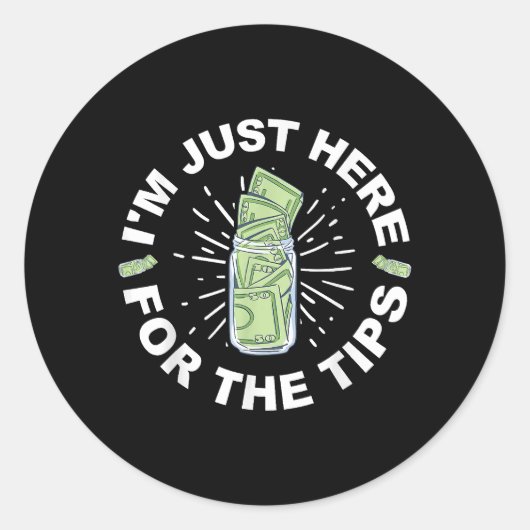 Grappige barman gewoon ronde sticker (Voorkant)