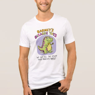 Grappige Barney's Bizarre Toys Retro Dinosaur Paro Tri-Blend Shirt