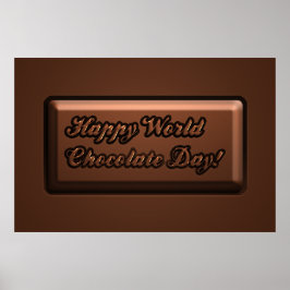 Grappige bartekst Happy World Chocolate Day Poster