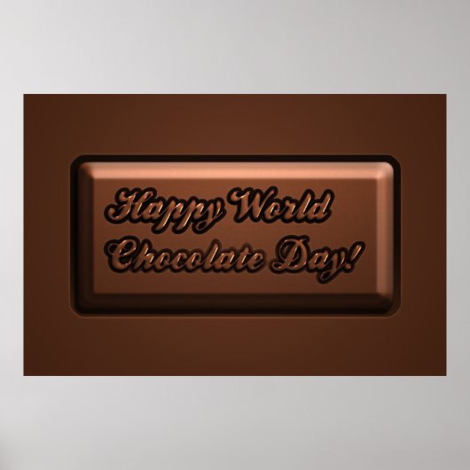 Grappige bartekst Happy World Chocolate Day Poster (Voorkant)