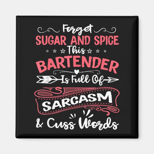 Grappige Bartender Sarcastische Vrouwen Ambitieus Magneet (Voorkant)