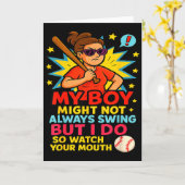 Grappige Baseball Moeder Citaat Voor Moederdag Cad Kaart (Gele Bloem)