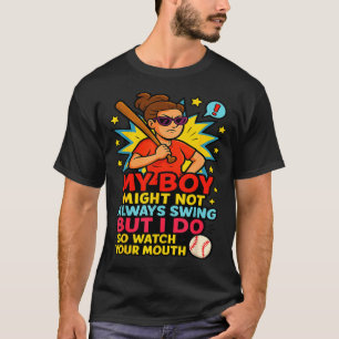 Grappige Baseball Moeder Citaat Voor Moederdag Cad T-shirt