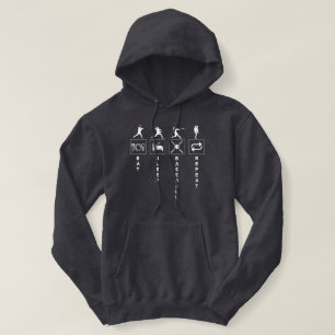 Grappige Baseball Sport Quote Eten Slapen Herhalen Hoodie