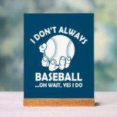 Grappige Baseball sport woord kunst Acryl Bord (Neutraal)