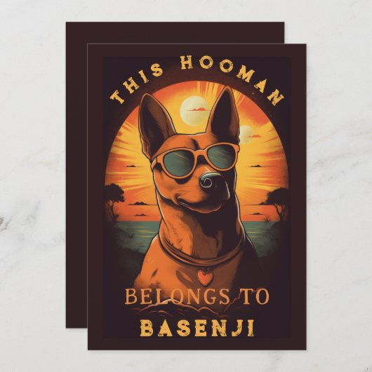 Grappige Basenji Hond Ouder gepersonaliseerd Aankondiging (Voorkant / Achterkant)