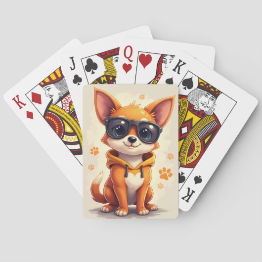 Grappige Basenji Kawaii Hond Pokerkaarten (Achterkant)