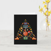 Grappige Basketbal Bal Hoop Kerstboom Merry Xm Kaart (Gele Bloem)
