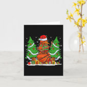 Grappige Basketbal Ballen Sneeuwman Kerstboom Lich Kaart (Gele Bloem)