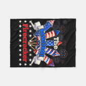 Grappige Basketbal Firecracker 4th of July familie Fleece Deken (Voorkant (Horizontaal))