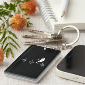 Grappige basketbal hartslag liefhebber basketbal f sleutelhanger (Voorkant Rechts)