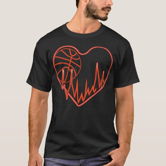 Grappige Basketbal Hartslag T-shirt (Voorkant)