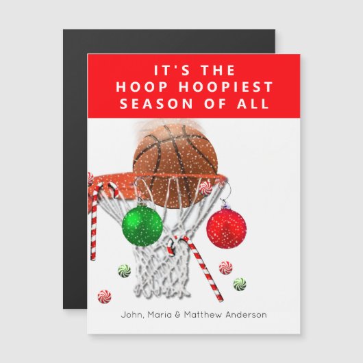 Grappige basketbal kerstkaart (Voorkant / Achterkant)