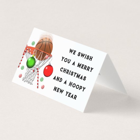 Grappige Basketbal Kerstkaarten Kaart (Voorkant)