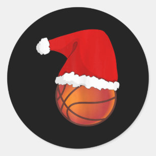 Grappige Basketbal Kerstvakantie Voetbal Tanktop Ronde Sticker