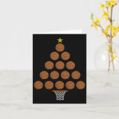 Grappige basketbal liefhebber kerstboom hoepels th kaart (Gele Bloem)