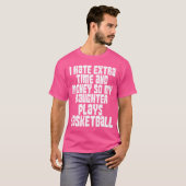 Grappige basketbal vader van dochter Hoops Cheer F T-shirt (Voorkant volledig)