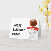 Grappige basketbal verjaardag kaart (Gele Bloem)