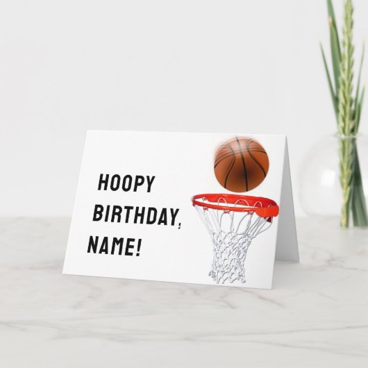 Grappige basketbal verjaardag kaart (Voorkant)