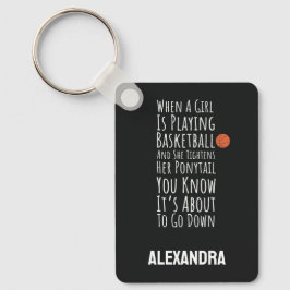 Grappige basketbal voor haar tiener meisjes vrouwe sleutelhanger