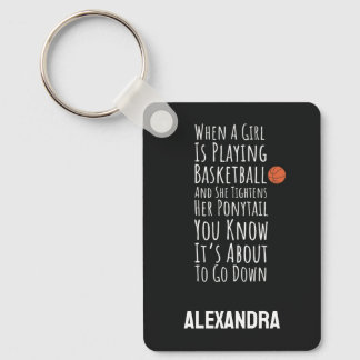 Grappige basketbal voor haar tiener meisjes vrouwe sleutelhanger