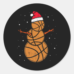 Grappige basketbal voor jongens meisjes kerst snee ronde sticker