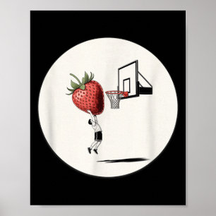 Grappige Basketbalspeler Die Een Reusachtige Aardb Poster