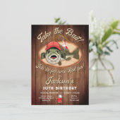 Grappige Bass Fish Reel Fun Verjaardagsfeest Kaart (Staand voorkant)