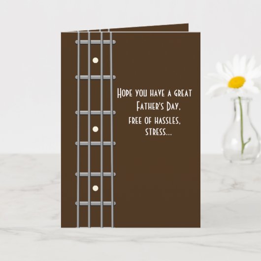 Grappige Bass Speler Vaders Day Pun voor Muzikant Kaart (Kleine Plant)