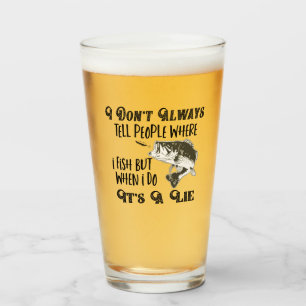 Grappige Bass Vist Quote Mannen Sport Angler Glas